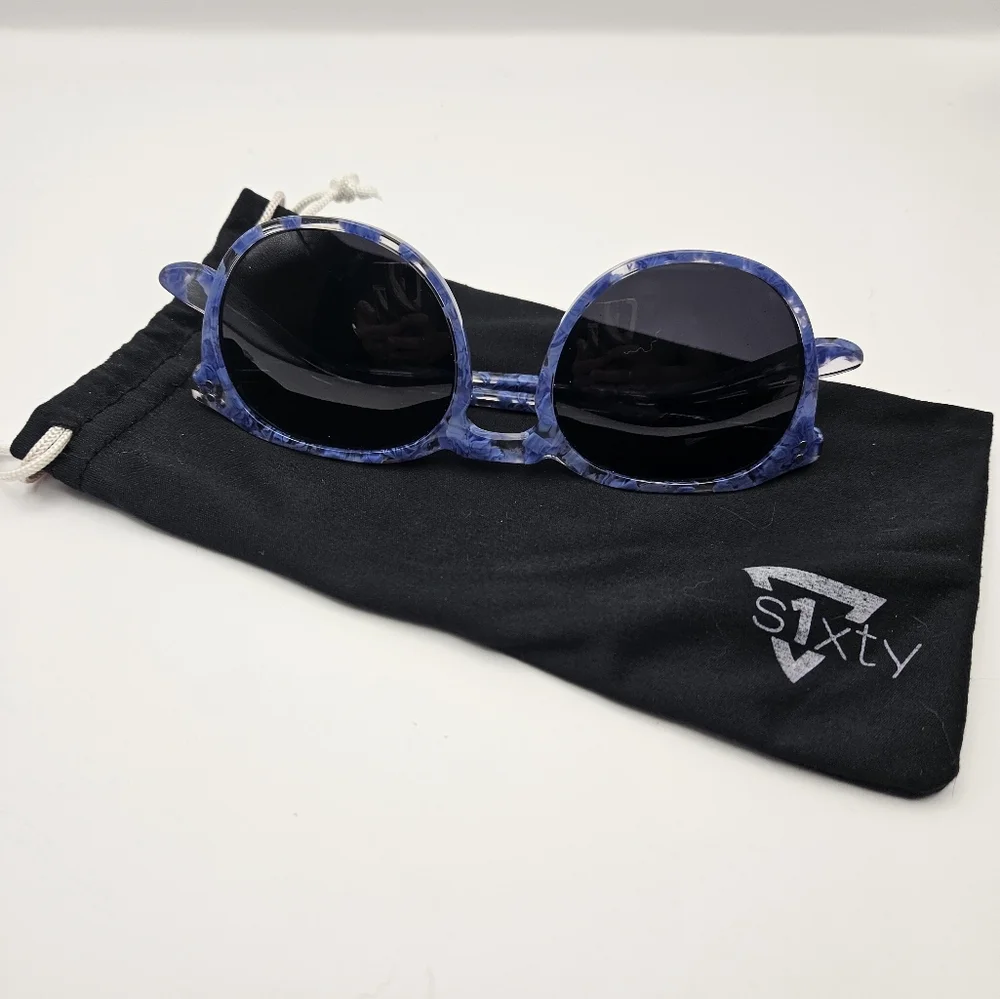 SIXTY ONE Vieques Polarized Sunglasses - Blue Tortoise/Black - Picture 2 of 5